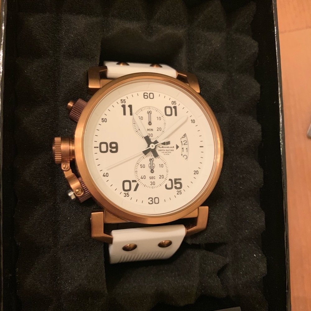 Vestal Observer White/ Rose Gold Watch- NEW IN BOX